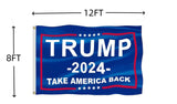 Trump 2024 Flag 8X12 FT, Take America Back Outdoor Polyester Flags, Double Stitched President Trump 2024 Flags with Brass Grommets and Stronger Header. (8X12)