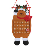 MEZOOM Christmas Advent Hanging Calendar Xmas Felt Countdown Calendar with 24 Pockets Reusable Fabric Reindeer for Kids Gifts Wall Door Hanging Decoration Home Office Classroom Holiday Decor