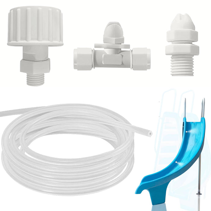 Calvana Pool Slide Water Sprayer Kit 2 Water Spray Nozzles and 1 Water Hose Connector - Elevate Your Splash Experience with Customizable Fun