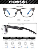 ANYLUV Reading Glasses for Men Blue Light Blocking, Premium Square Computer Mens Reading Glasses (1.5 x) with Al-mg Frame