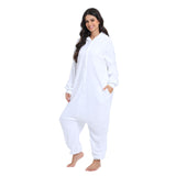 NAITOKE Adult Animal Onesie Halloween Costume Cosplay One-Piece Pajamas Women Man Teens White