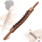 Goodtar Guasha Wood Stick Tools Wooden Therapy Scraping Lymphatic Drainage Massager, Double Row 34 Beads Point Treatment Gua Sha Tools for Back Leg (34 Beads)