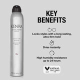 Kenra Ultra Freeze Spray 30 | Ultimate Hold Hairspray | Long-Lasting, Ultra-Firm Hold |Fast-Drying Formula| Provides Humidity Resistance |High Shine, Flake-Free Finish |All Hair Types | 10 oz (2-Pack)