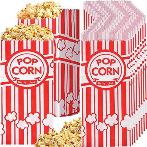 800 Pieces Paper Popcorn Bags, 1 oz Popcorn Bags Individual Servings for Popcorn Machine Party, Pop Corn Bag Bulk