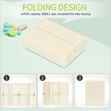 FYY Daily Pill Organizer,2 Pcs 7 Compartments Portable Pill Case Travel Pill Organizer,[Folding Design] Pill Box for Purse Pocket to Hold Vitamins,Cod Liver Oil,Supplements and Medication-White