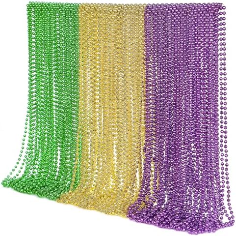 100PCS Bulk Parade Beads - Colorful Mardi Gras Bead Necklaces for Kids & Adults - Party Decorations & 33" Festival Parade Throw Accessories Bulk Beads for Wedding, Birthday