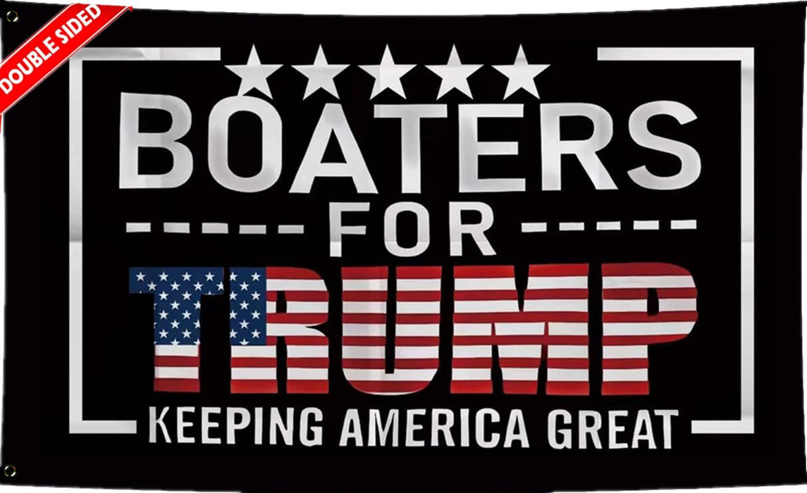JOLCAHEU Double Sided Boaters for Trump Boat Flag 12x18inch,220D Durable Nylon President Trump Flag for Boat,Keeping America Great Flags with 2 Brass Grommets. (12x18in)