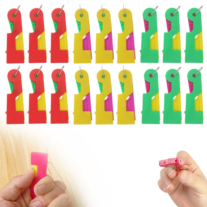 2024 New Plastic Needle Threaders,Automatic Needle Threader,Used to Quickly Thread The Thread Into The Needle Hole, Suitable for The Elderly and Those Who Like to Do Needlework(Random Color) (18 PCS)