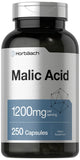 Horbäach Malic Acid Capsules | 1200mg | 250 Count | Non-GMO and Gluten Free Supplement