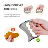 Cicypumye Stainless Steel Gua Sha Massage Tools 2 in 1 Muscle Scraper Tool, Graston Tool Set for myofascial Release,Scar Tissue Massager, Whole Body Metal gua sha Tools for face, Back, Legs, Arms