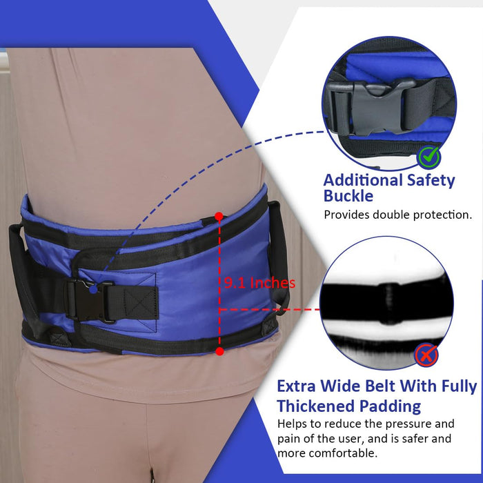 Ehucon Gait Belt for Seniors Transfer Belt Quick Release Buckle, Padded Handles Lift Assist Device for Elderly, PhysicaTherapy Strap, Safety Belt for Elderly (Large)