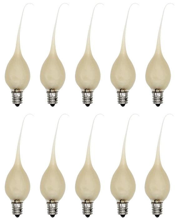 Creative Hobbies® Country Style Silicone Dipped Candle Light Bulbs (Pkg of 10 Bulbs) ~ 5 Watt Pearlized Silicone, Gold Glow