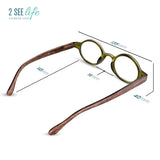 Frosted Green Small Retro Round Reading Glasses Men & Women to Look Vintage with Clear Vision - Sturdy & Durable Readers For Women & Men - Comfy For All Face Shape Mens Glasses - Reading Glasses 0.75