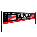 Trump 2024 Sign Banner Save America Again Large Banner Flag, Take America Back Sign Banner Polyester Advertising Banner Polyester with Brass Grommets Hanging for Outdoor Décor 98X18 Inch