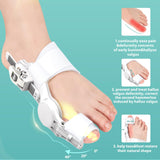 Kutain Comfort Bunion Corrector for Women & Men, Orthopedic Toe Straightener, Adjustable Splint Bunion Pads Day Night Support with Toe Separator for Bunion Relief (White - 2PCS)