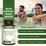 Amvilab - Proteolytic Enzymes - Trypsin & Chymotrypsin - Reduces Edema & Inflammation From Tissue Injury - Supports Digestive, Tissue & Immune Health - Recovery Boost - Dietary Supplement -60 Capsules