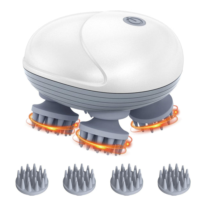 ORIA Electric Pet Massager for Dogs and Cats, Cat Head Massager for Indoor Cats, Waterproof Dog Massager with 3 Speeds, 4 Massage Heads, 96 Massage Nodes, for Body Relaxation, Tension Relief