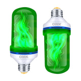 OMK - Christmas Decorations LED Flame Effect Light Bulbs - Newest Upgraded 4 Modes Green Fire Simulated Lamps - Holiday/Christmas Gifts/Indoor/Outdoor Decoration Lights (2Pack)