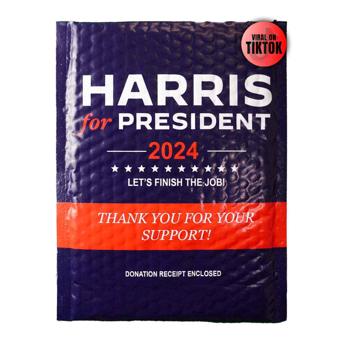 Prank - Kamala Harris 2024 Prank Mail Donation Receipt, Hilarious Joke, Sent 100% Anonymous, Practical Gag Package Envelope Gift