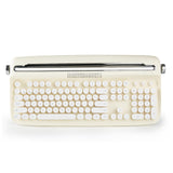 YUNZII ACTTO B503 Wireless Typewriter Keyboard, Retro Bluetooth Aesthetic Keyboard with Integrated Stand for Multi-Device (B503, Ivory Butter)