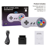 KIWITATA 2 Pack Wireless Controller for SNES Original Console, 2.4GHz Retro Rechargeable Remote Wireless Super Gamepad for SNES Nintendo Entertainment System Console-7 Pin Connector