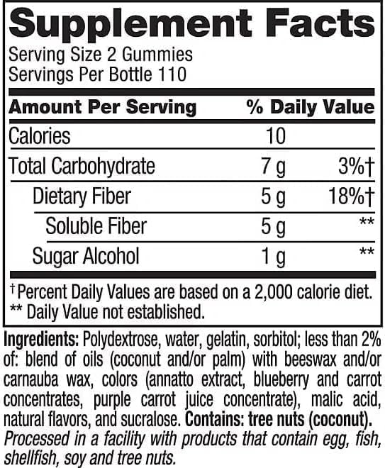 Generic Vita-Fusion Fiber Well Sugar Free Gummies Supplement, Peach, Strawberry and BlackBerry Flavored Supplements,Peach,Strawberry (220 Count)