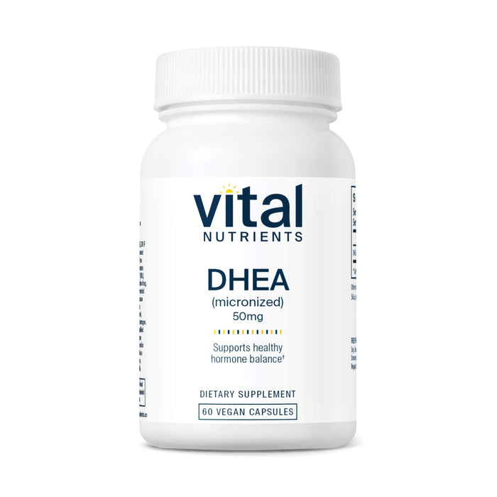 Vital Nutrients DHEA 50mg | Vegan Micronized DHEA Supplement for Women & Men| Supports Hormone Balance | Supports Healthy Metabolism of Sugar & Minerals | Gluten, Dairy, Soy Free | 60 Capsules