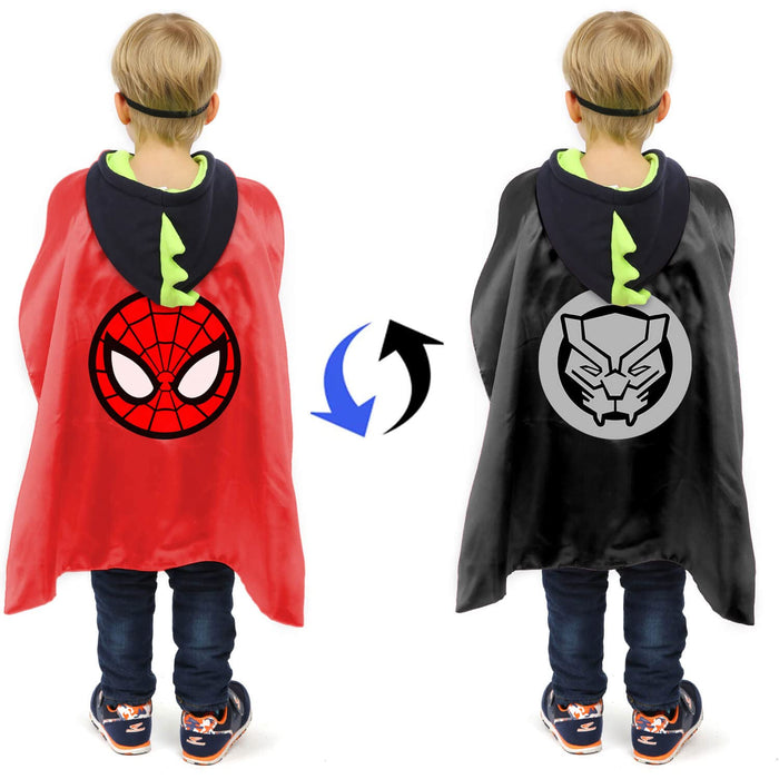 VOSOE Superhero Capes and Masks Double Side Dress up Costumes Christmas Cosplay Festival Birthday Party Favors for Kids (Double 4 sets)