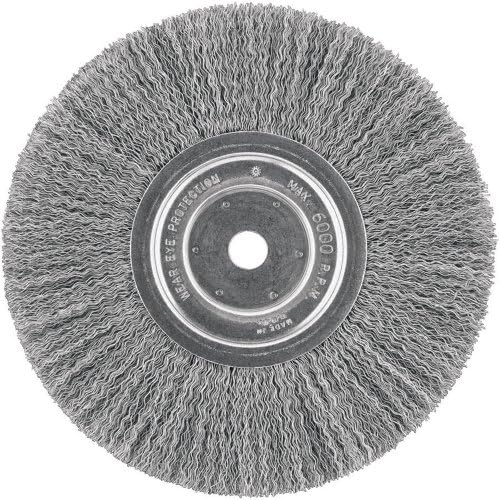 DEWALT Wire Wheel, 8-Inch, Crimped, 5/8-Inch Arbor, Wide Face, .014-Inch (DW4907)