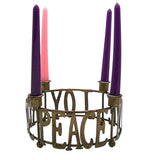 Hope, Peace, Joy, and Love Tabletop Advent Wreath Candle Holder, Traditional Christmas 2024 Decorations, 8 Inches Diameter, Candles Not Included