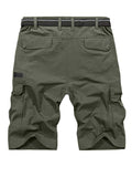 Jessie Kidden Mens Outdoor Casual Expandable Waist Lightweight Water Resistant Quick Dry Fishing Hiking Shorts #6222-Army Green,42