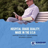 KinGrip Tubular Elastic Support Bandages by Kinship Comfort Brands Tubular Bandage Protects Fragile Skin Latex-Free Wound Care for Edema and Lymphedema Support | Made in USA | Size D 3”x10 MTR