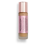 Revolution Beauty, Conceal & Define Foundation, Full Coverage, Long-Lasting Matte Finish, Vegan & Cruelty Free, F12 Medium to Dark Skin Tones, 0.8 Fl.Oz.