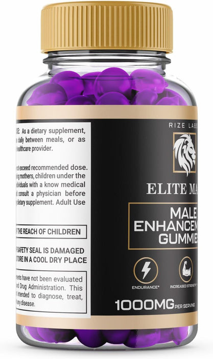 (2 Pack) Elite Male Gummies for Men - Elite Male Support Gummies Official Formula Elite Male Gummies for Men Multivitamin Advanced Formula Supplement Energy Metabolism (120 Gummies)