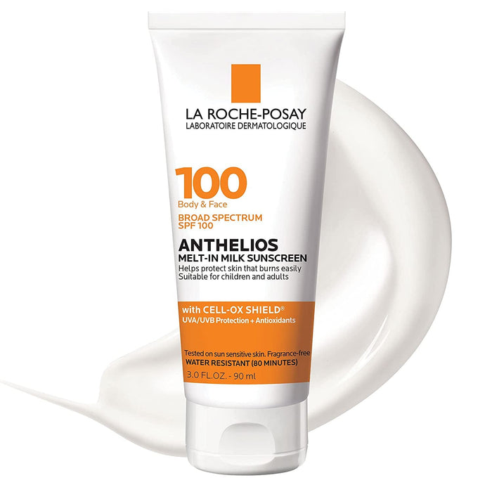 La Roche-Posay Anthelios Melt-In Milk Sunscreen SPF 100 | Sunscreen For Body & Face | Broad Spectrum SPF + Antioxidants | Oil Free Sunscreen Lotion | For Sun Sensitive Skin | Oxybenzone Free