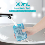 Floover Cordless Portable Water Flosser，300ML Large Water Tank, 3 Speed Mode, IPX7 Waterproof, 2000mAh Battery for Home and Business Travel Use