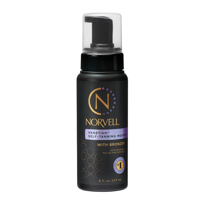 Norvell Venetian Sunless Self Tanner Mousse with Bronzer, 8 Fl Oz - Instant Self Tanning - Natural Looking - Anti-Orange - Fake Tan for Bronzing Glow