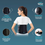 TYNOR Lumbo Sacral Belt Back Support Belt for Men & Women, Herniated Disc, Scoliosis & Lower Back Pain Breathable Back Brace Compression, Adjustable Straps with Removable Pad (XL, Classic Black)