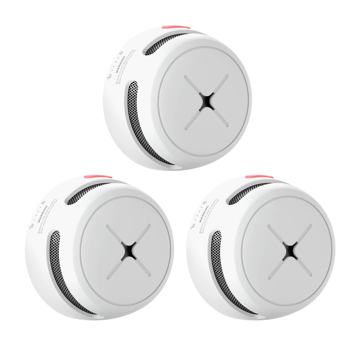 AEGISLINK Smoke Detector 10-Year Battery with Test/Silence Button, Fire Alarm with Photoelectric Sensor, Low Battery Warning, S500 (Independent, 3-Pack)