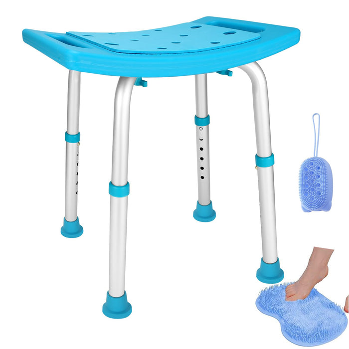 Gillion Shower Chair for Inside Shower 350Lbs, 𝐅𝐫𝐞𝐞 𝐒𝐡𝐨𝐰𝐞𝐫 𝐒𝐜𝐫𝐮𝐛𝐛𝐞𝐫 𝐁𝐮𝐧𝐝𝐥𝐞𝐬, Shower Stool with Tool-Free Assembly Shower Seat for Bathtub Bath Chairs for elderly and disabled