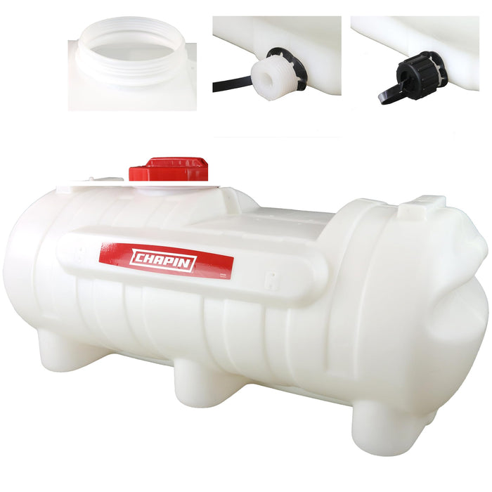 Chapin 97005: 25 Gallon Water Storage Tank, Utility Water Tank, Water Supply, for Farms, Acreage, Gardens, Orchards, Translucent White