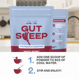 Gut Sweep - Daily Digestion Supplement - Psyllium Husk Fiber - Supports Appetite Control - Gluten Free & Plant Based - Keto & Paleo Friendly - 40 Servings - Mixed Berry