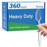 Dealusy 360 Count Clear Plastic Spoons Disposable, BPA-Free, Heat Resistant, Solid and Durable Disposable Spoons Heavy Duty Bulk, Premium Spoons plastic disposable for Party Supply