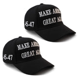 Nigua MAGA Hat, 2PCS 45-47 Trump 2024 Hat Make America Great Again Slogan Baseball Cap