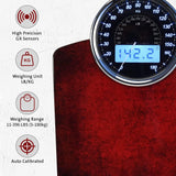 EILISON Highly Advance 2-in-1 Digital & Analog Weighing Scale for Body Weight-400lbs, 4 High Precison GX Sensor Accurate, Thick Tempered Glass, Extra Large Display (Red)