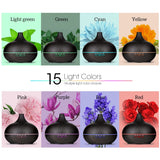 Essential Oil Diffusers for Home, 550ml Aromatherapy Diffuser for Essential Oils Large Room with Mini Control & 4 Timer, 15 LED Light Modes, Waterless Shut-Off, Air Diffuser Gifts for Women, Black