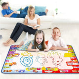 KIZZYEA Educational Toy for 2 3 4 5 Years Old Kids, Water Doodle Mat, Kids Large Coloring Mat with Neon Colors, Christmas Birthday Gifts for Toddlers, Boys,Girls