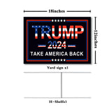 Oligei Trump Yard Signs, Trump 2024 Yard Sign 18" X 12", Trump Yard Signs 2024 Double Sided Fade Resistant, Take America Back Trump Signs for Yard Heavy Duty Metal H-Frames