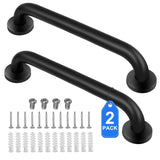 2 Pack Shower Grab Bar, Stainless Steel Bathroom Grab Bar, Shower Handle, Bath Handle, Grab Bars for Handicap Elderly Seniors Bathroom Safety Grab Bar (18 Inch，Black)