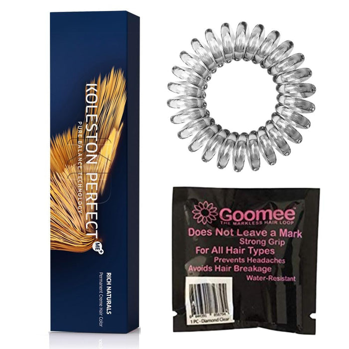 Koleston Perfect 7/1 Medium Blonde/Ash Permanent Creme Hair Color 2 Ounce and Goomee Markless Hair Tie Loop (Bundle 2 items)